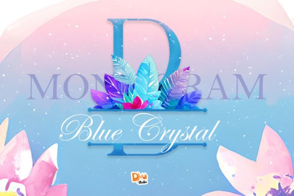 Blue Crystal Monogram Font