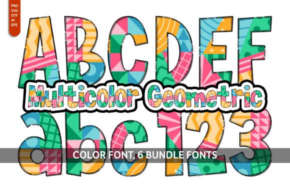 Multicolor Geometric Bundle: Playful Font for Editorial Design