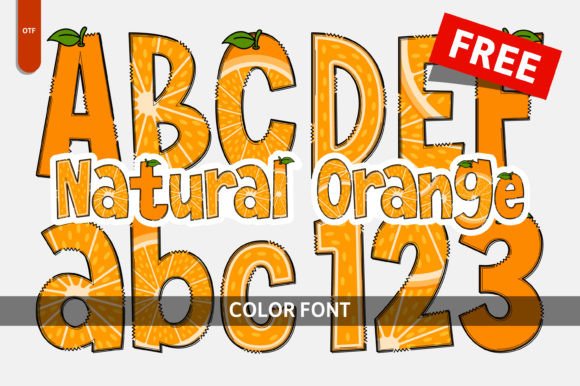 Natural Orange Typeface for Handmade Product Designs