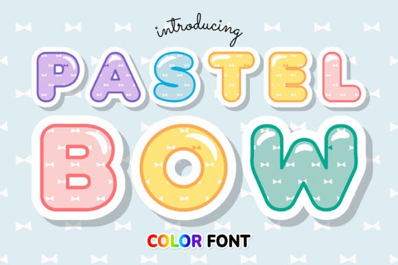 Pastel Bow: A Color Font with Bowtie Charm for Branding