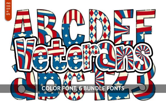 Veterans Bundle: A Whimsical Color Font for Handmade Products and Printables